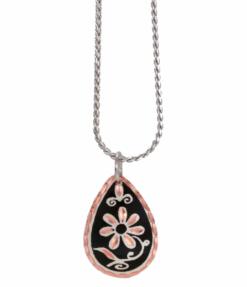 Flower Necklaces Handcrafted in Black Patina Background