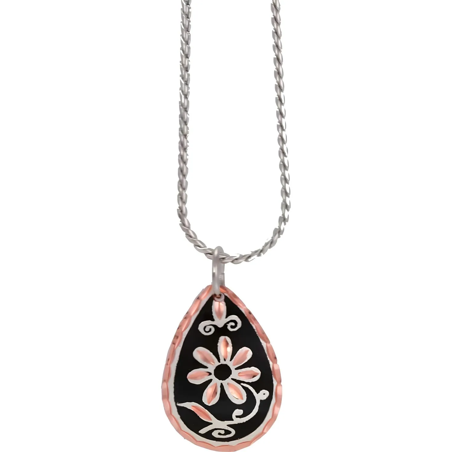 handmade jewelry handcrafted necklaces N403 Black Patina Background Flower Necklaces