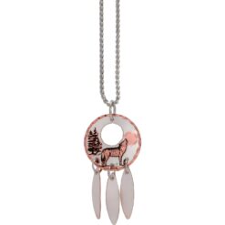 Howling Wolf Necklaces with Feather Dangles