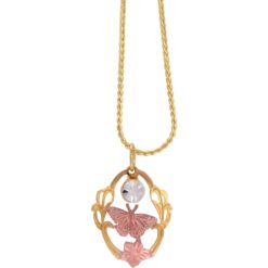 Cut Out Butterfly Jewelry Necklace with Dangle Australian Crystal