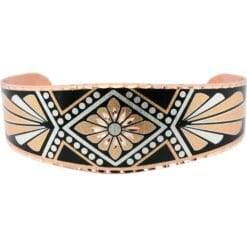 Art deco bracelet handmade from copper in earth tones