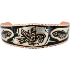 Native Haida salmon and eagle bracelet for sophisticated look