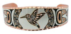 Native Haida hummingbird bracelet meticulously designed and handmade from copper