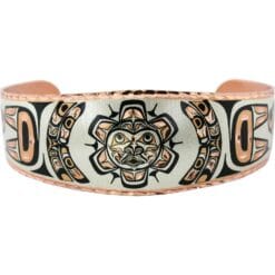 Northwest Native Haida sun totem bracelet, adjustable and no polishing required