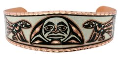 This copper moon and raven Native Haida bracelet will take your breath away
