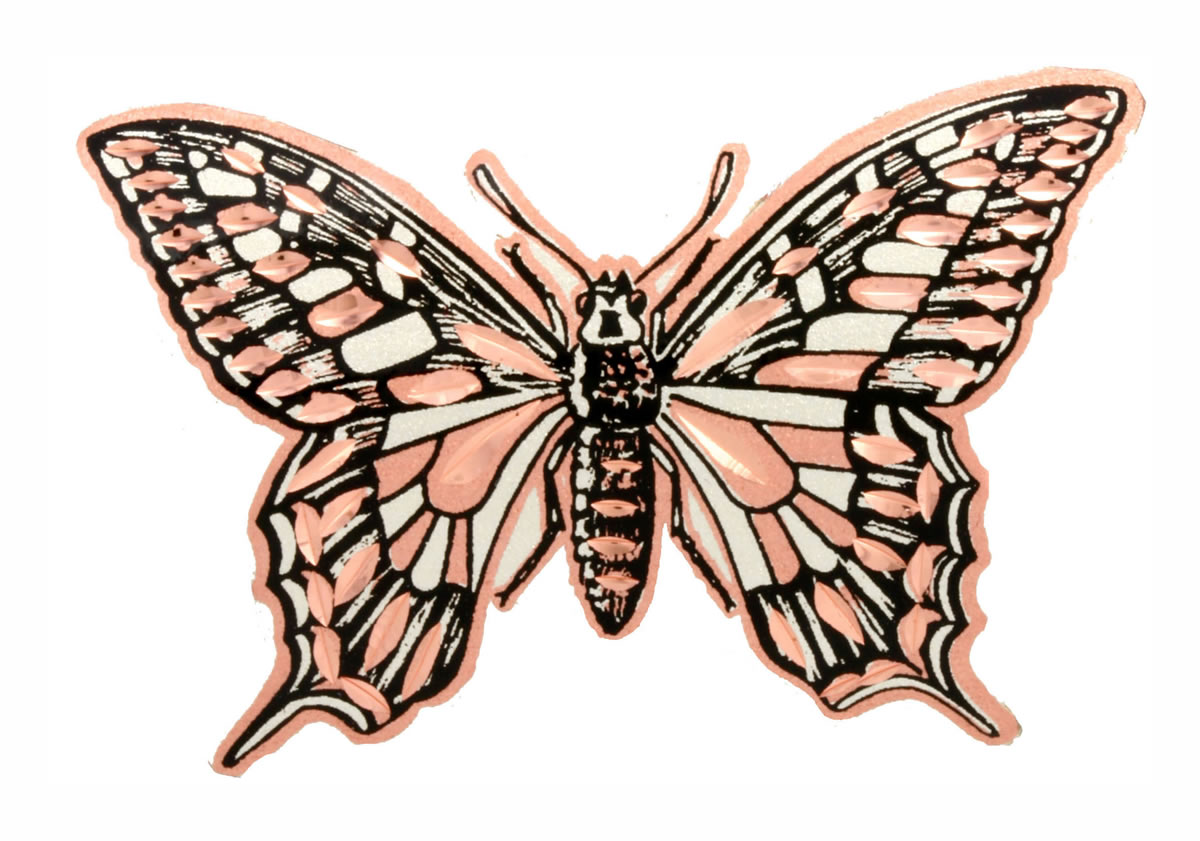 Butterfly Brooch Handmade from Copper with Black Patina Silver Colors Butterfly Brooch Handmade from Copper with Black Patina Silver Colors
