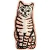 Artisanal sitting cat with curled tail cutout pure copper and silver-plated brooch pin