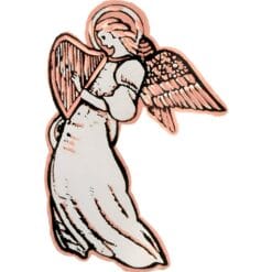 Copper Angel Brooch Silver Plated and Diamond Cut