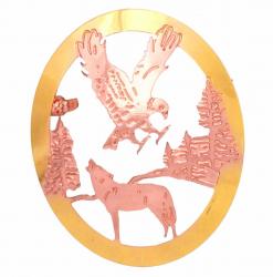 Eagle and Wolf Brooch, Unique Jewelry for Wildlife Loving Women