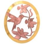 Flowers & Hummingbird Brooch