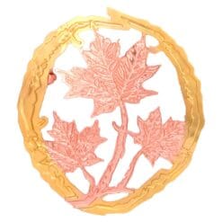 Maple leaf brooch in copper and gold