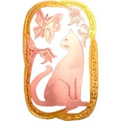 Pretty Two-tone copper and gold cat brooch