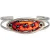 Artisanal colorful stylized horse portrait pure copper and silver wire cuff bracelet