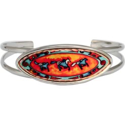 Buy Stylish Wires Bracelets Decorated with Handmade Colorful Horse Copper Artwork