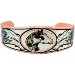 Buy feathers and horse bracelet handmade in vibrant colors