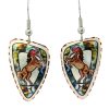 Painted horse earrings with colorful background ideal for a special occasion or anytime