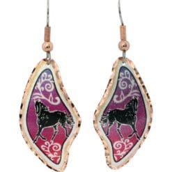 Buy charming horse earrings created in vibrant background colors