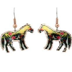These extraordinary cut out colorful horse earrings earrings will put you in the spotlight