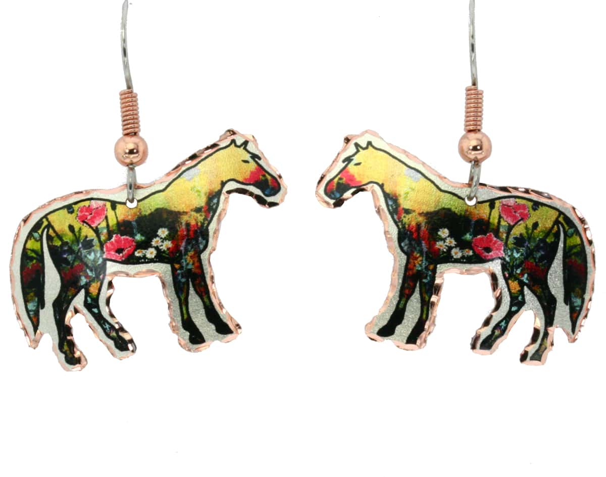 Cut out horse earrings handmade in vibrant colors to brighten your days Cut out horse earrings handmade in vibrant colors to brighten your days