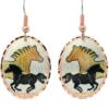 Two horse silhouettes in black and gold colors horse earrings