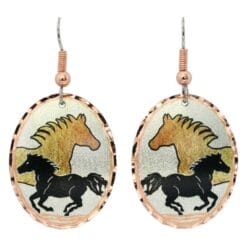 Horse earrings with hypoallergenic surgical steel ear wires