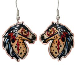 War pony earrings handmade in vibrant colors to make you smile
