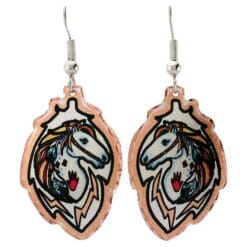 Feather shaped war pony earrings, just what you have been looking for