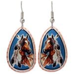 Feathers Decorated Horse Earrings