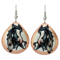 Buy delightfully charming teardrop native horse earrings