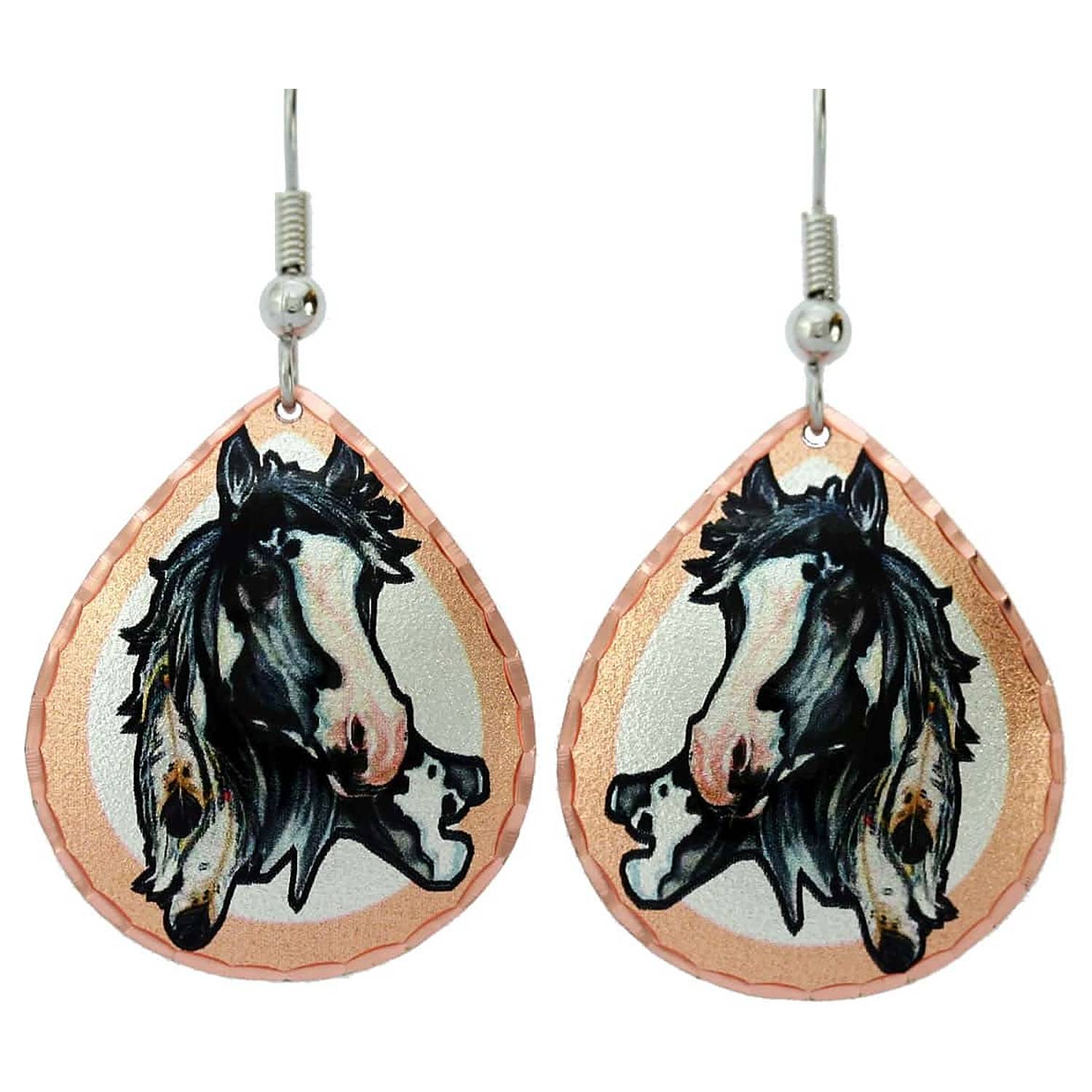 thumbnail image 2 of Cute Horse Pony Dangle Clip-On Earrings - Tibetan Silver - New UK 2 of 6