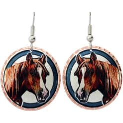 Buy brown horse earrings made from outstanding watercolor artwork