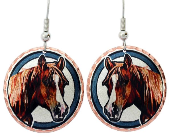Brown horse earrings designed by Lynn Bean