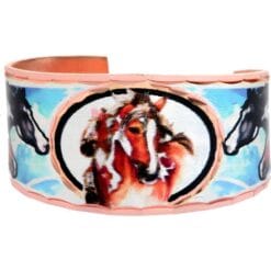 Buy handmade colorful copper rings for horse lovers