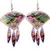 Dangle hummingbird earrings fun to wear handmade in brilliant colors