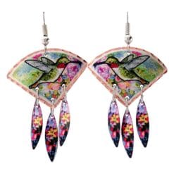 Buy dangle hummingbird earrings colorful different from any handmade jewelry you ever had