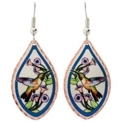 Hummingbird earrings made from copper silver plated and diamond cut
