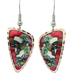 Triangle vividly colored hummingbird earrings elegantly fashionable