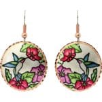 Stained Glass Style Hummingbird Earrings