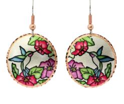 Buy hummingbird earrings created in Stained glass designed