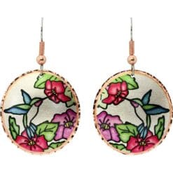 Stained glass style hummingbird earrings colorful and trendsetting