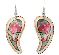 Gorgeous flowers and hummingbird earrings stylish glow to any outfit