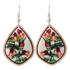 Buy these pretty hibiscus and hummingbird earrings for your attractive and fascinating look