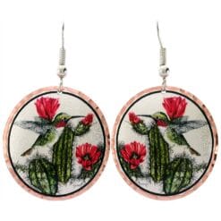 You found your perfect handmade jewelry, purchase these cactus and hummingbird earrings now!