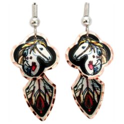 Wholesale Native Indian Art Jewelry, War Horse Earrings