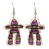 Colorful cut out copper Inukshuk earrings