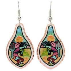 Cactus and kokopelli earrings for women. No polishing required.
