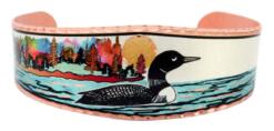 Wholesale Canadian wildlife jewelry, colorful loon bracelet made from copper