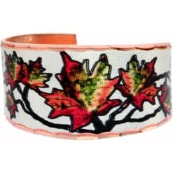 Maple leaves rings handmade from copper in autumn colors