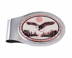 Buy Flying American Eagle Copper Artwork Embellished Men's Money Clips. No Polishing Required