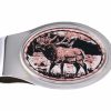 Wholesale Handmade Unique Men's Gifts, Elk Copper Artwork Embellished Men's Money Clips